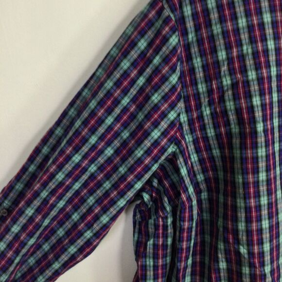 Talbots Womens Cotton Plaid Ruffle Collar Button Up Shirt Multi Plus Size 3X - Picture 6 of 12